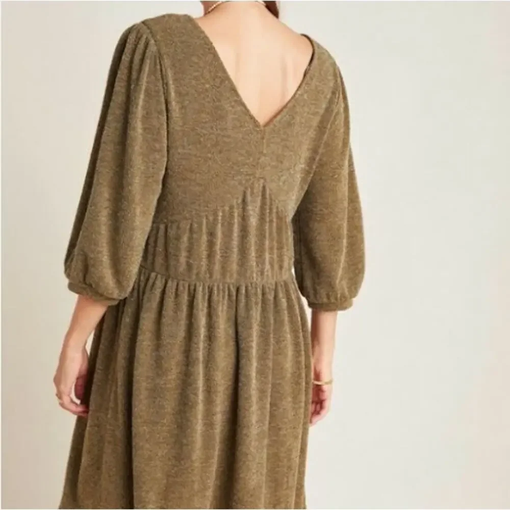 Anthropologie RO&DE- moss green dress- size XS (bigger fit) - Picture 2 of 9